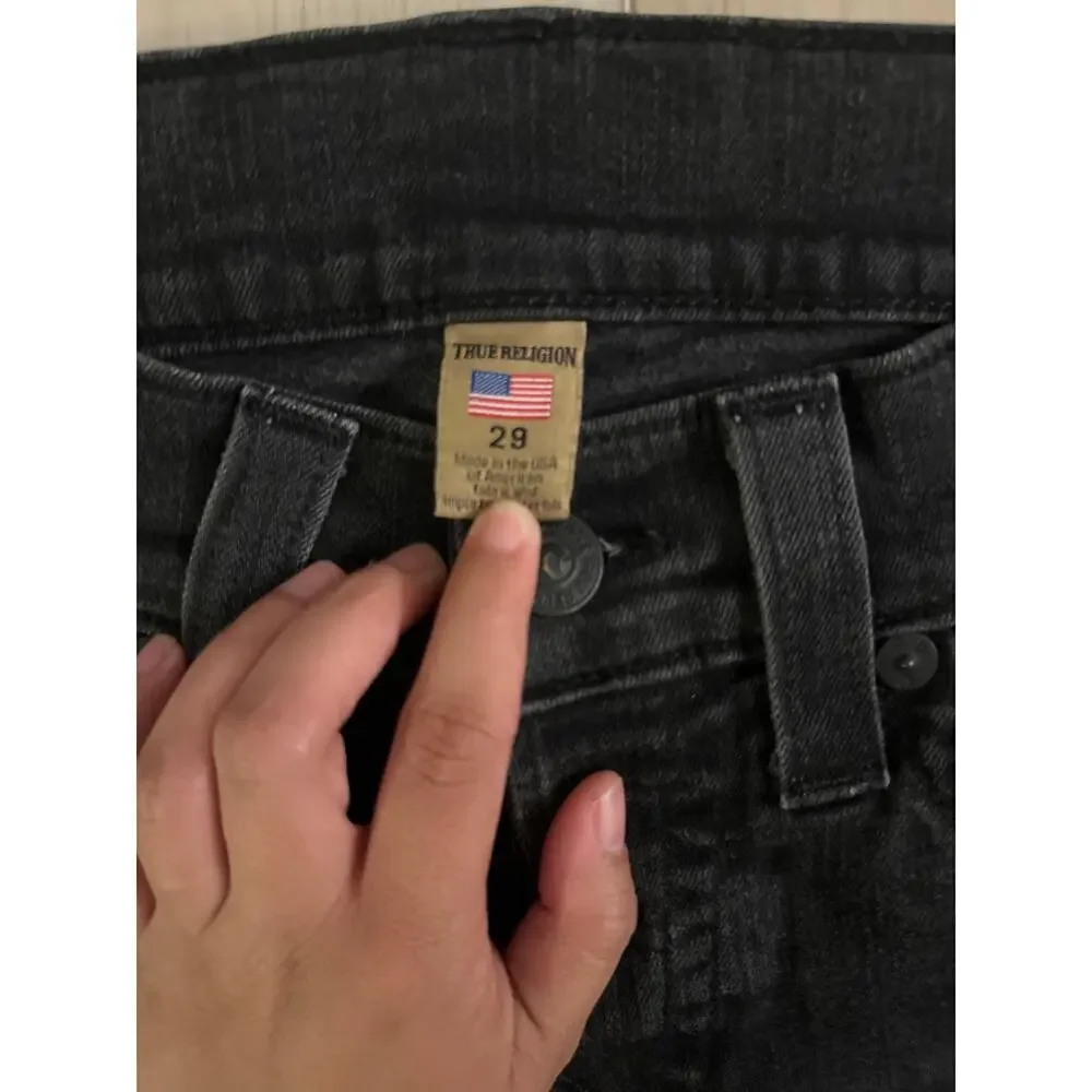 True‎ Religion Mens ROCCO Relaxed Skinny Black Denim Jeans 29x25 Casual Classic